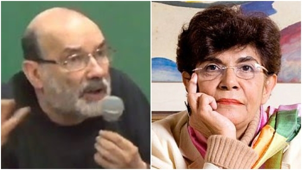 Ruy Fausto e Marilena Chaui, filósofos e professores da USP: o primeiro diz que, ao se tornar uma espécie de porta-voz do PT, subordinando-se ao partido, a segunda escamoteia a verdade