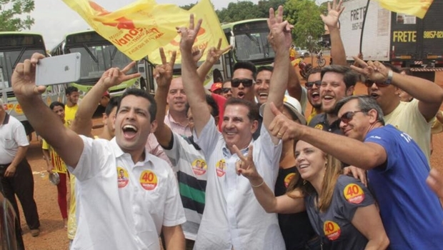 Vanderlan e Thiago Albernaz durante evento neste sábado 