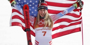 Mikaela Shiffrin, medalha de ouro nos jogos olímpicos de inverno, 2018.