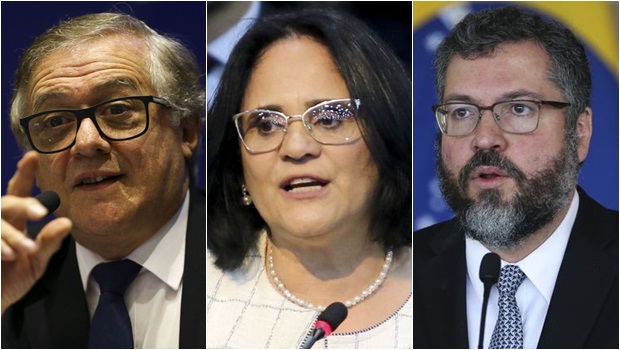 Ricardo Vélez Rodríguez Damares Alves Ernesto Araújo - Fotos José Cruz Marcelo Camargo Wilson Dias Agência Brasil