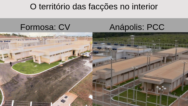 Inaugurados há pouco mais de um ano, os presídios de Formosa (à esquerda) e de Anápolis recebem os líderes do Comando Vermelho e do PCC em Goiás | Foto: Governo de Goiás