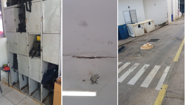 Fotos enviadas ao Jornal Opção mostram as condições precárias de trabalho no HMI Hospital Materno Infantil
