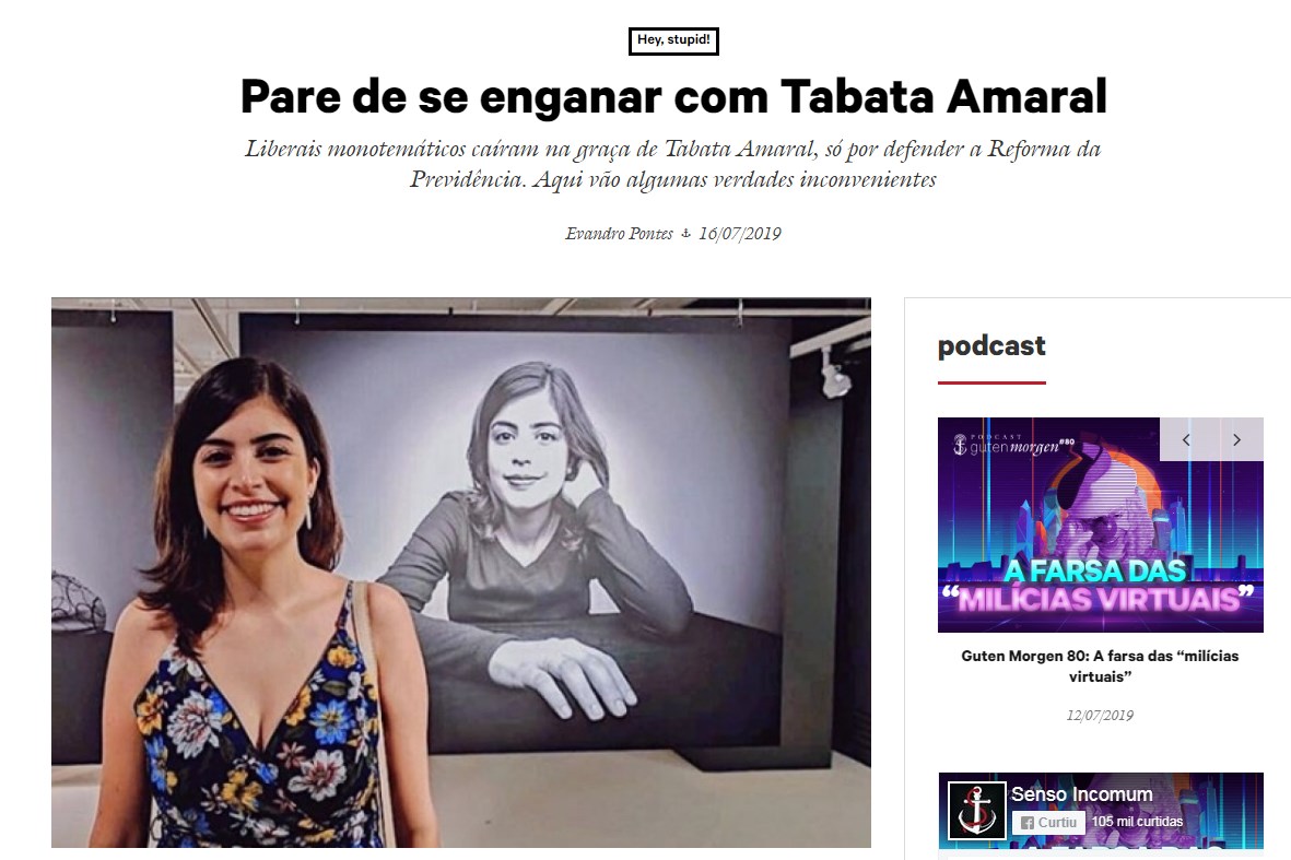 Senso Incomum ataca Tabata Amaral