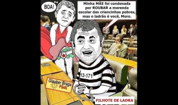 Deputado Glauber Braga virou alvo das mentiras no Facebook depois de atacar ministro Sergio Moro sem apresentar provas