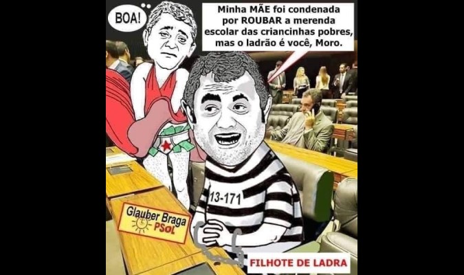 Deputado Glauber Braga virou alvo das mentiras no Facebook depois de atacar ministro Sergio Moro sem apresentar provas