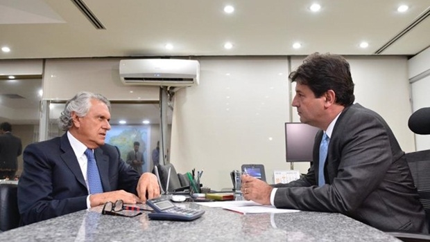 Ronaldo Caiado Luiz Henrique Mandetta - Foto Divulgação Governo de Goiás