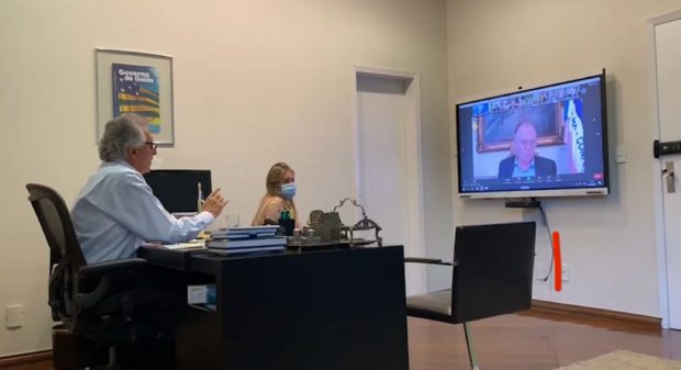 Caiado discursa em reunião com governadores. | Foto: divulgação