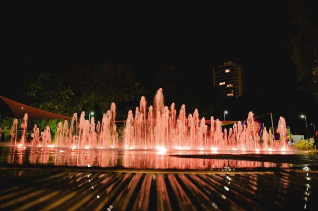 Fontes luminosas têm os maiores jatos de água de Goiás | Foto: divulgação/Secom 