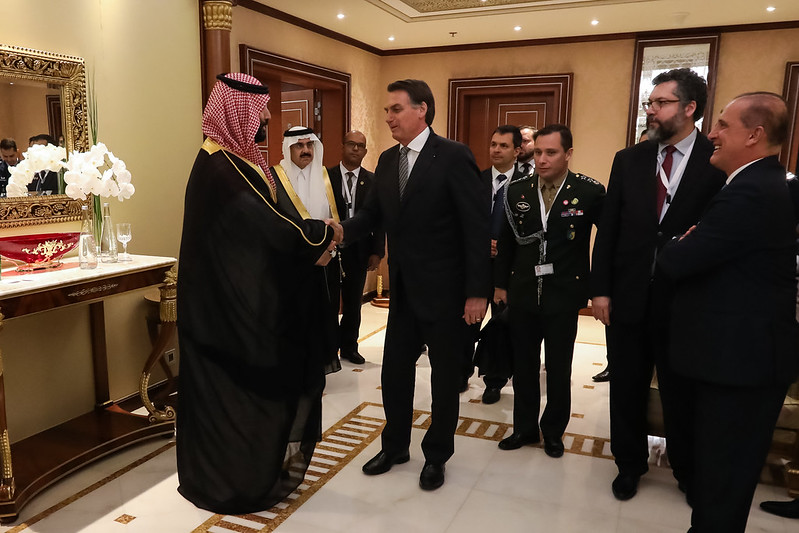 Bolsonaro, Cid e Mohammed bin Salman, Príncipe Herdeiro do Reino da Arábia Saudita | Foto: José DiasPR/Gov.