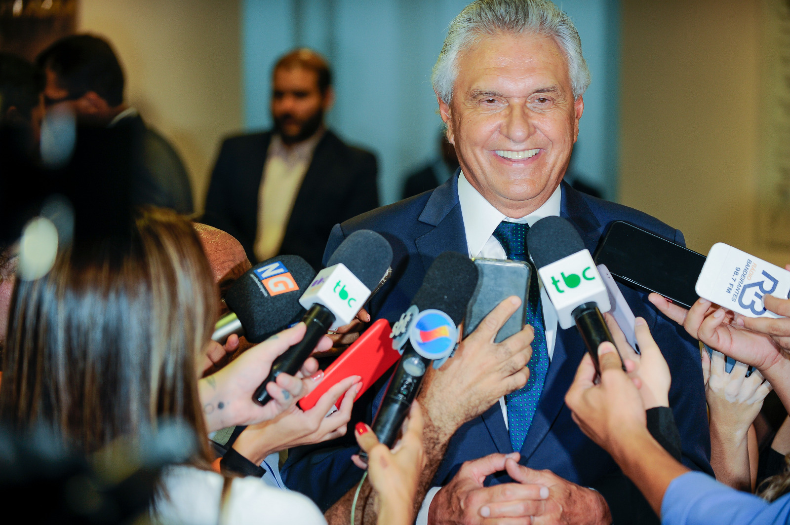 Caiado durante coletiva de imprensa | Foto: divulgação/Secom