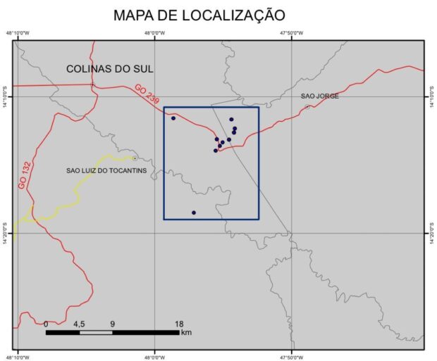 Poligonal do polo termal identificado no Relatório de Vistoria da GEDAM/SMIN/SIC-GO
