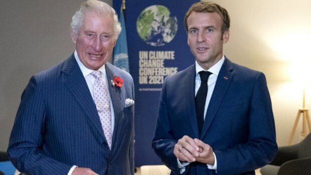 Rei Charles 3ºe o presidente da França, Macron | Foto: reprodução