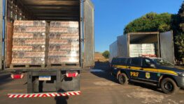 Cargas de cevejas apreendidas em Goiás | Foto: divulgação/PRF