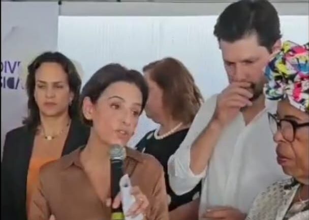 Ana Paula Rezende e Daniel Vilela em evento do MDB | Foto: reprodução/vídeo