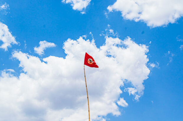 Bandeira do MST é símbolo oficial do movimento desde 1897. | Foto: Guilherme Alves 