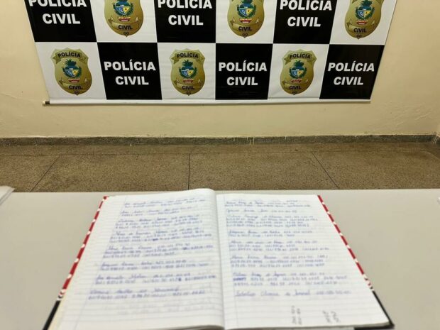 Suposto caderno com anotações de clientes | Foto: divulgação/PC-GO