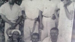 Manoel, Clarindo,Duga, D. Guilhermina, o casal D. Teodolina e Romão; Juca: fundadores do Buração, na década de 40 | Foto: reprodução