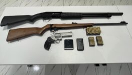 Armas apreendida na casa do suspeito de estuprar advogada | Foto: PC-GO