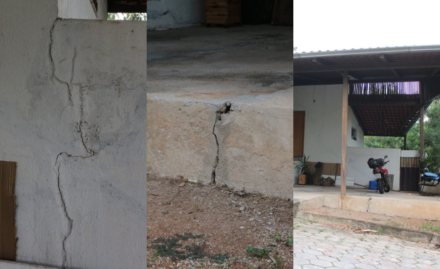 Rachaduras intensificaram há oito anos em residência | Fotos: LeoIran/Jornal Opção