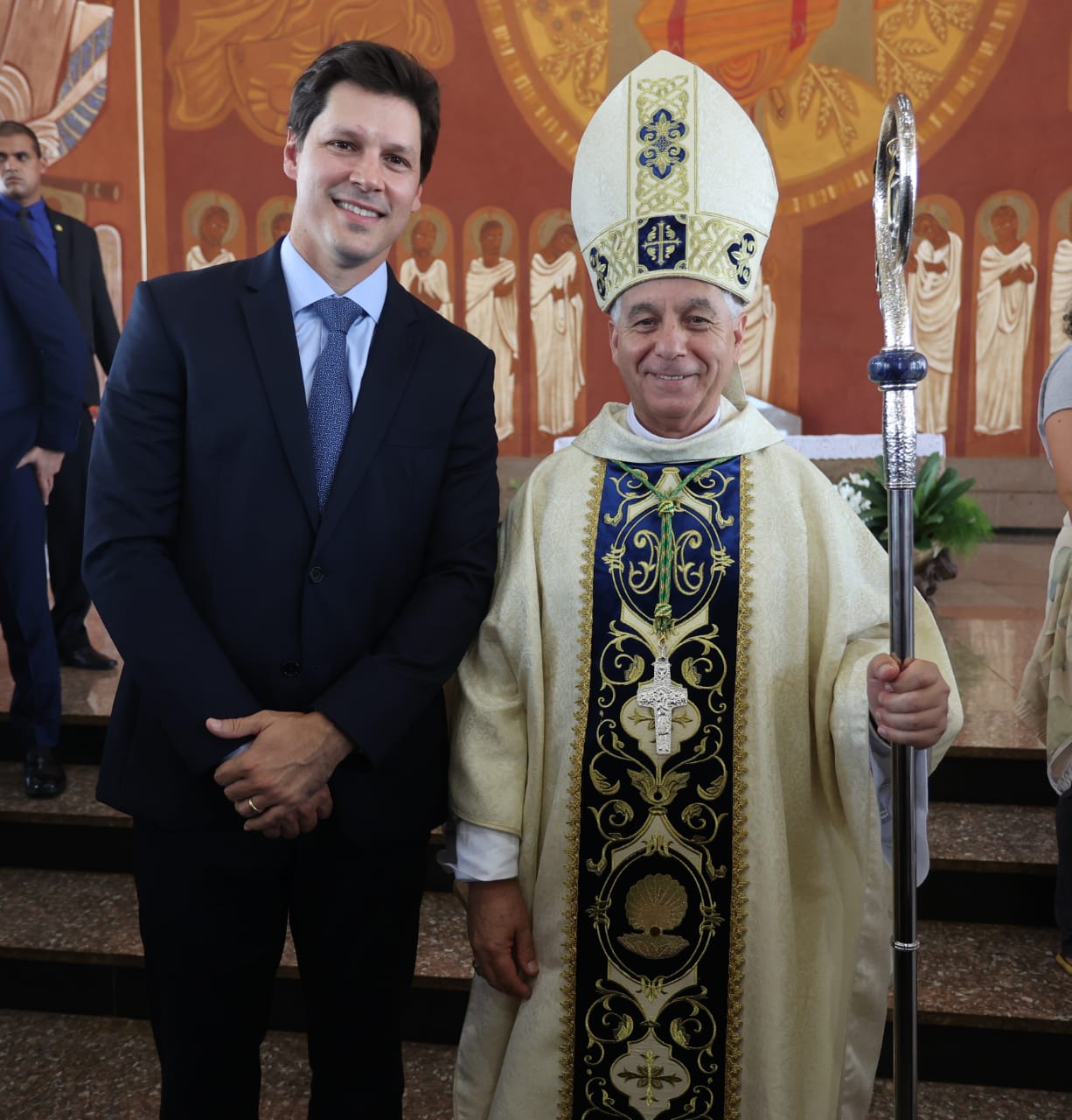 Daniel Vilela e bispo diocesano de Jataí, Dom Joaquim Carlos Carvalho