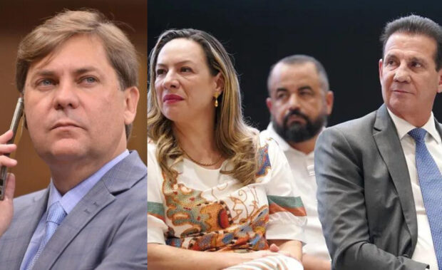 Bruno Peixoto, Adriana Accorsi e Vanderlan Cardoso | Fotoa:  Sérgio Rocha/Alego e divulgação