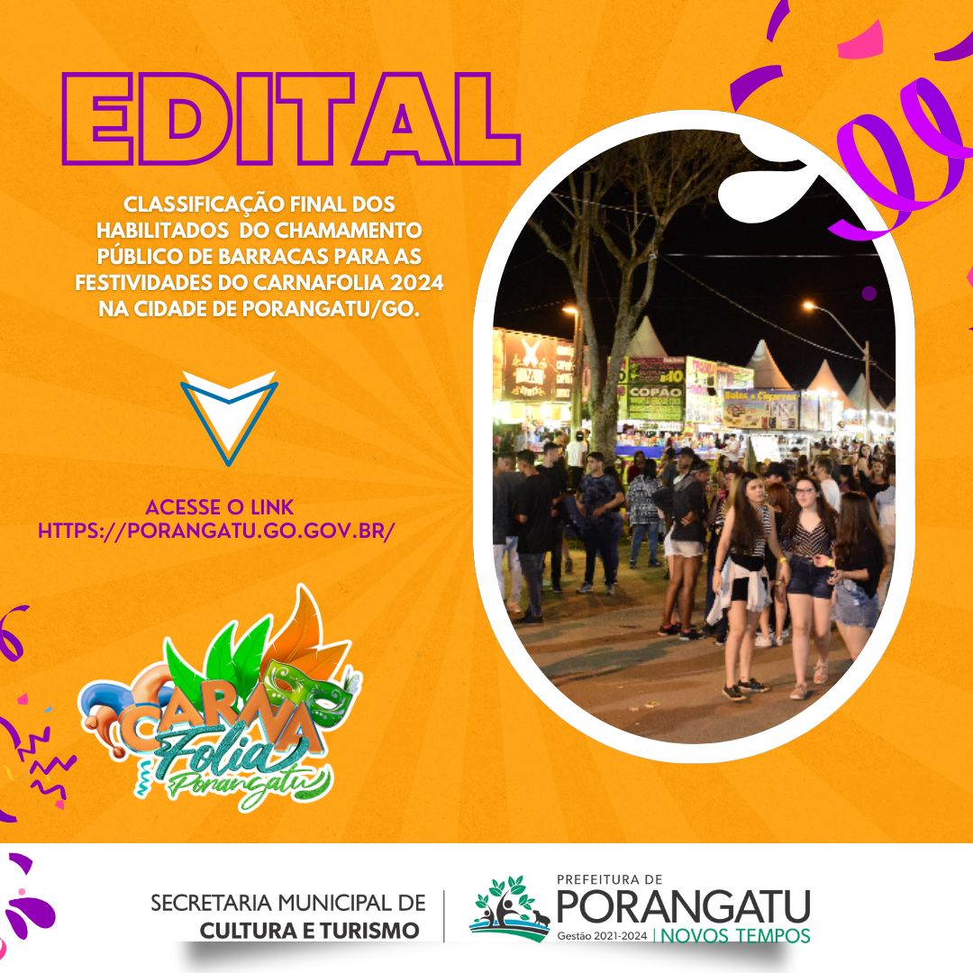 Chamamento para particpação do carnaval em Porangauto | Imagem: divulgação