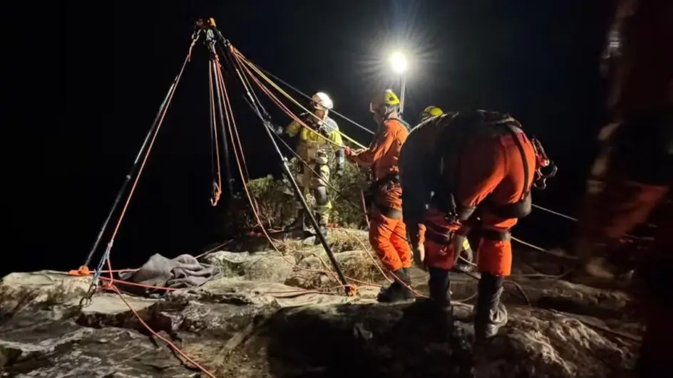 Menina caiu do mirante do cânion Fortaleza, em Cambará do Sul Foto Corpo de Bombeiros, Divulgação