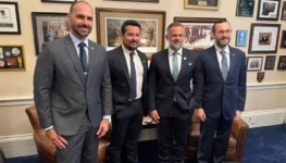 Eduardo Bolsonaro e Paulo Figueiredo Cory Mills e Filipe Barros