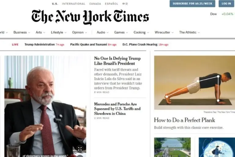 Lula na capa do NYT