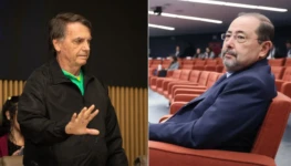 Jair Bolsonaro, ex-presidente julgado por golpe de estado, e o advogado Celso Vilardi, que faz sua defesa | Foto: Guilherme Alves/ Jornal Opção e Antônio Augusto/ STF