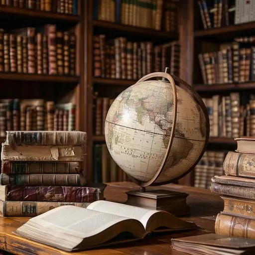 globe-and-books-stockcake