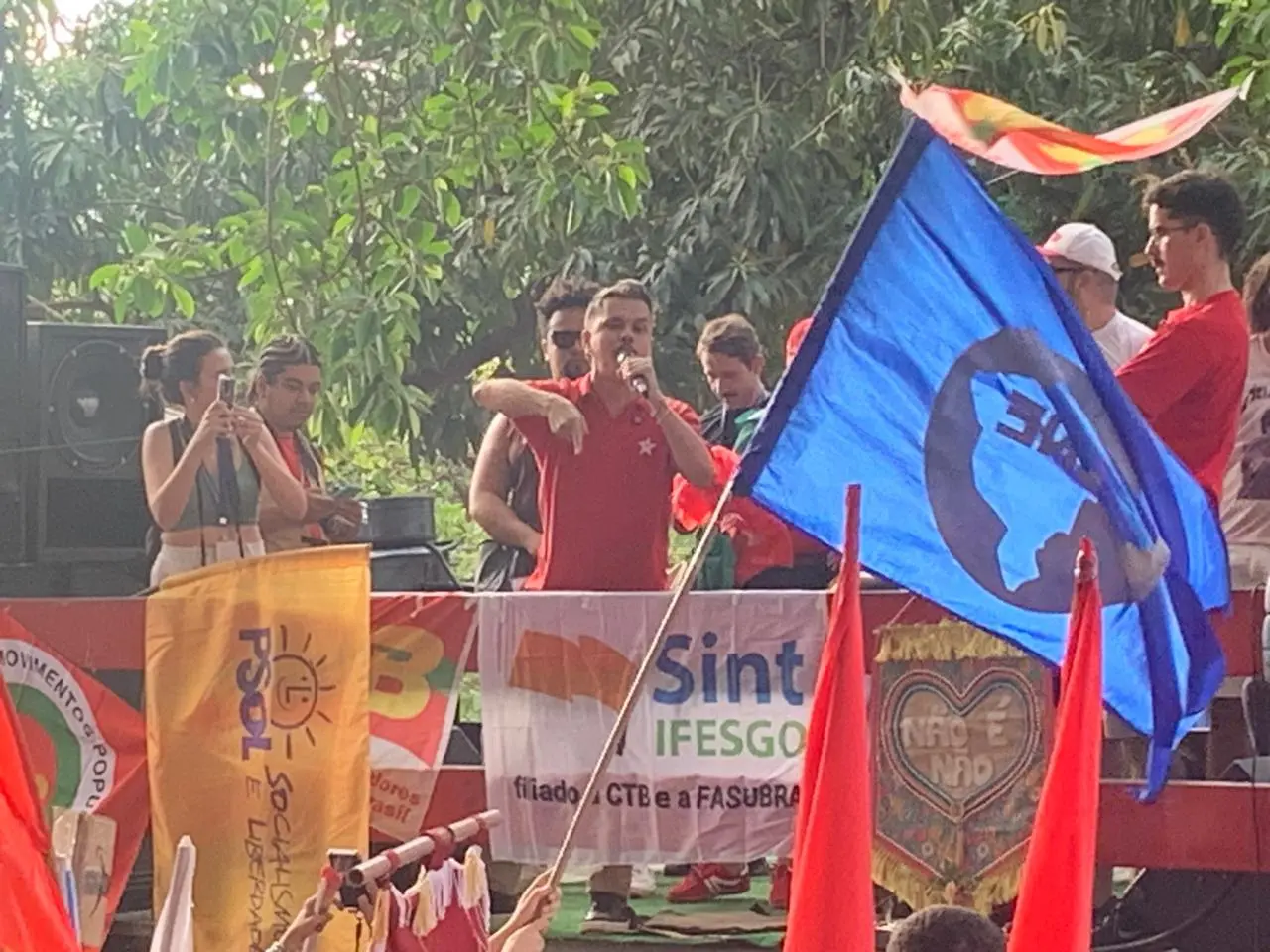 Fabrício Rosa na manifestação 2025 Foto de Euler de França Belém
