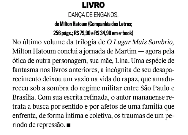 Veja resenha do livro de Milton Hatoum