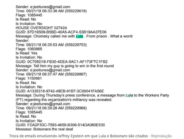 Jeffrey Epstein cita Bolsonaro 1