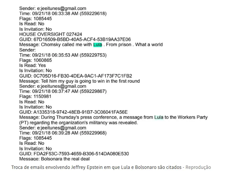 Jeffrey Epstein cita Bolsonaro 1