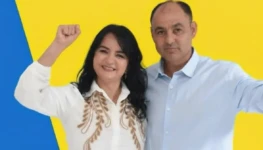 Prefeita de Davinópolis, Vanusa Aparecida Bento Gomes (Pode), e do vice-prefeito, Eraclides Ferreira da Fonseca (PL)