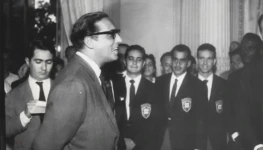 Carlos Lacerda com jogador em 1962