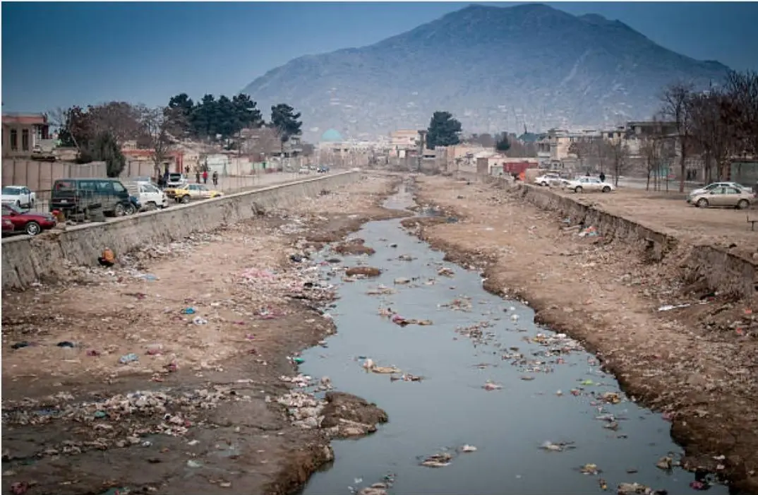 Rio praticamente seco em Cabul Foto Reprodução ok2