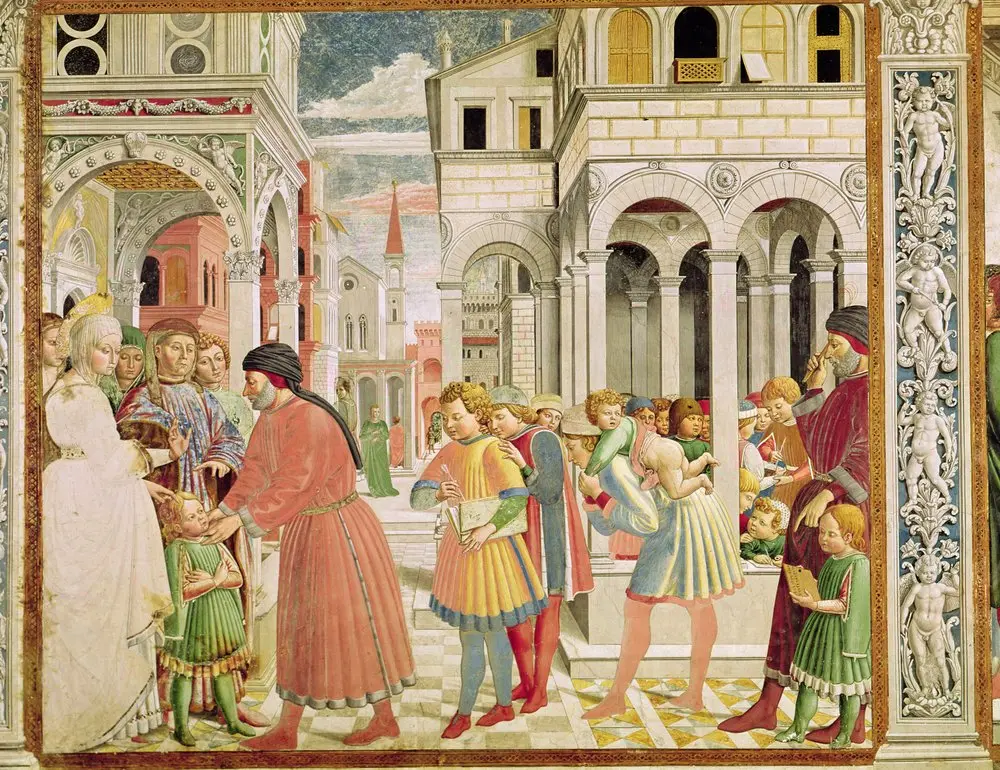 Agostinho na Escola de Thagaste pintura de Benozzo Gozzoli