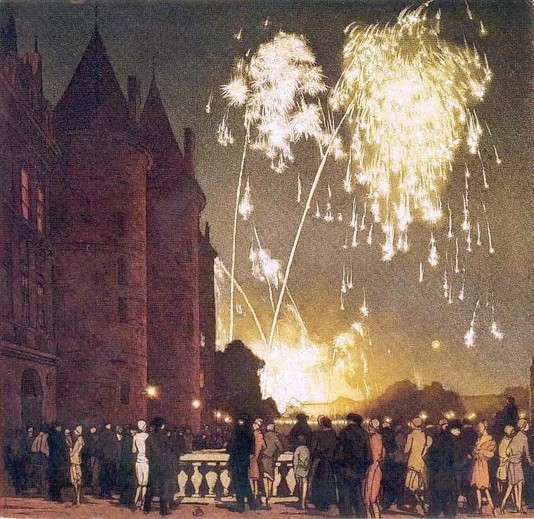 Fogos de Artifícios em Paris - Frantisek Simon Foto Reprodução