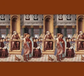 Santo Agostinho ensinando em Roma pintura de Benozzo Gozzoli 2