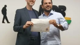 Pedro Gonçalves e Guto Scherer secretário executivo da Fundação Ulysses Guimarães Nacional