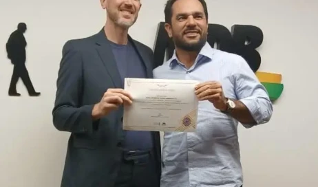 Pedro Gonçalves e Guto Scherer secretário executivo da Fundação Ulysses Guimarães Nacional