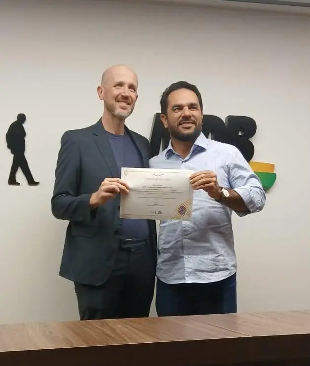 Pedro Gonçalves e Guto Scherer secretário executivo da Fundação Ulysses Guimarães Nacional