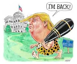 Donald Trump como homem das cavernas 1