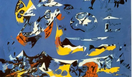 Jack Pollocou e sua pintura Blue