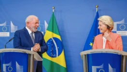 Lula da Silva e Ursula von der Leyen Foto de Ricardo Stuckert Presidência