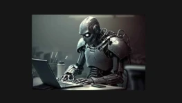 Robô digitando 2222