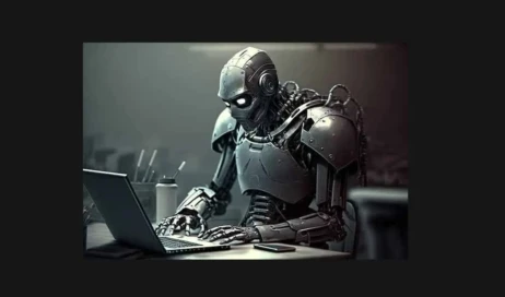 Robô digitando 2222