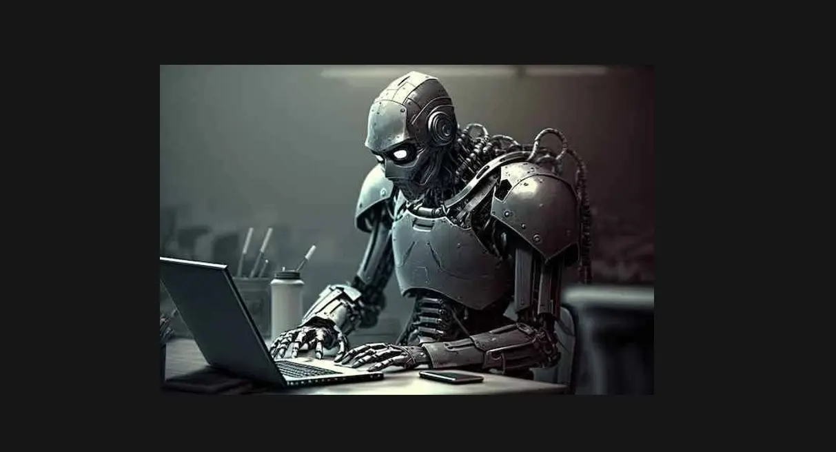 Robô digitando 2222